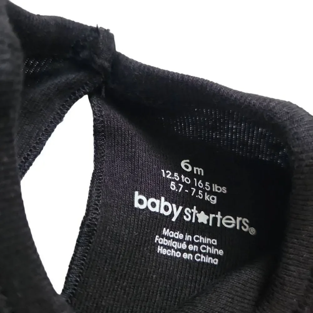 Baby Starters Girls Sz 6M Black Long Sleeve Butterfly One Piece Top